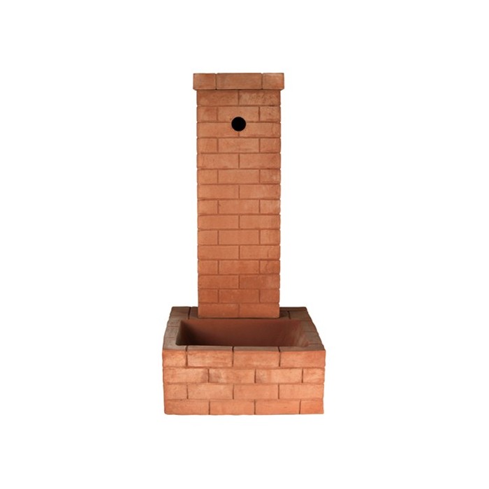 Ground Fountain with Square Terracotta Bricks
